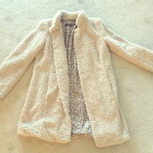 Beige super soft faux fur coat!